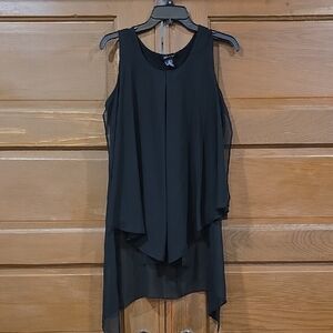 Elegant Black Sleeveless Layered Top
